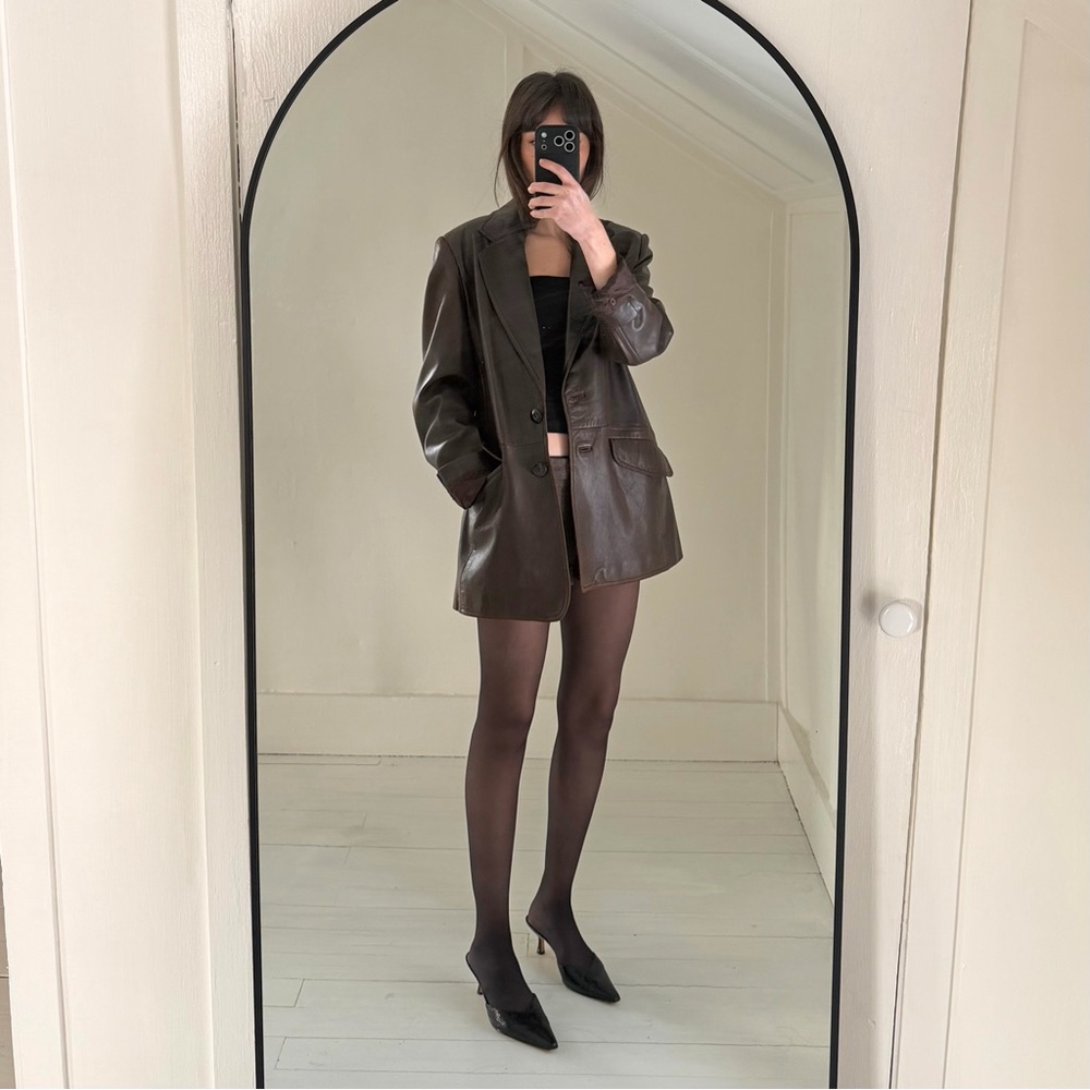 Escada Dark Brown Leather Jacket
